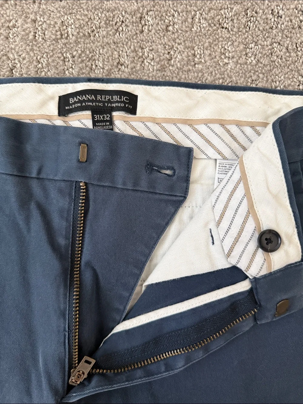 Banana Republic Men's Navy Chinos - Slim Classic